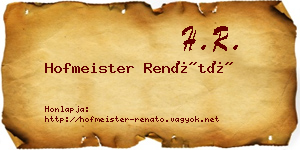 Hofmeister Renátó névjegykártya